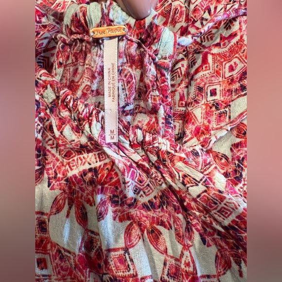 Free People Simone Batik Print Drop
Waist Pink Boho Dress - Picture 5 of 9